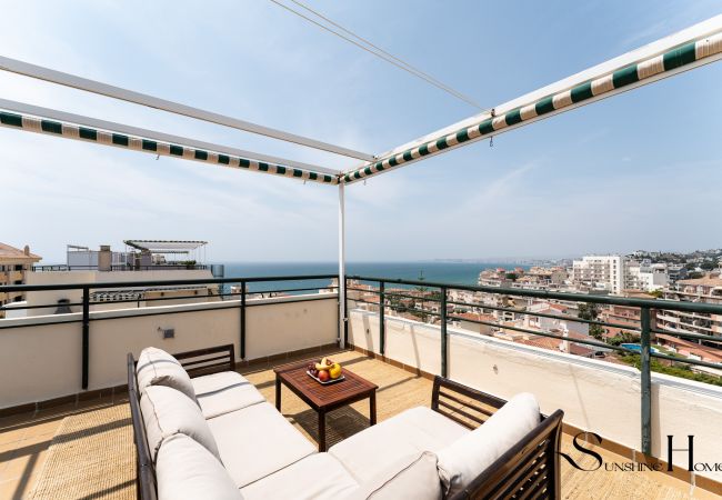 Apartamento en Benalmádena - Terrace of Paradise, 3 Bed Duplex, Bbq, Views, Pool, Parking
