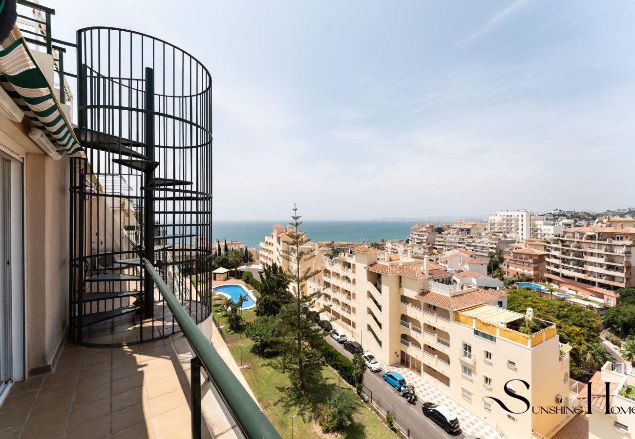 Apartment in Benalmádena - Terrace of Paradise, 3 Bed Duplex, Bbq, Views, Pool, Parking